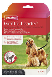 Anti trek tuig Gentle Leader zwart maat M voor de middel grote hond