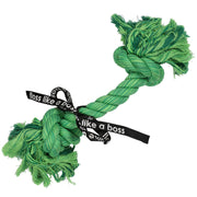 FlossTouw met 2 knopen groot 40 cm groen robuust