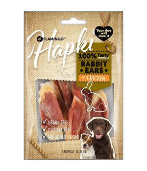 Snack Hapki Konijnenoren met kip 85 gram