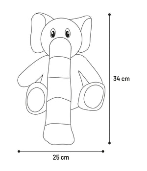 Hondenknuffel Hida zittende olifant grijs 25x18x34CM