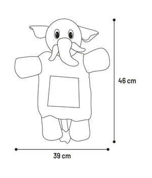 Hondenknuffel Hida platte olifant grijs 39x16x46CM