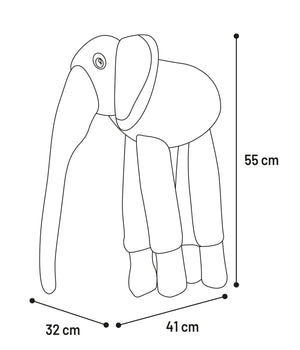 Hondenknuffel Hida Olifant grijs 32x41x55CM