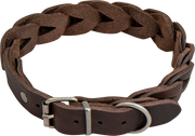Hondenhalsband country leer gevlochten 25 mm x 40-46 cm