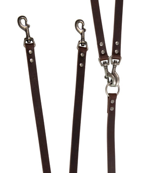 Hondenriem country leer 2 Honden lijn 20 mm x 105 cm