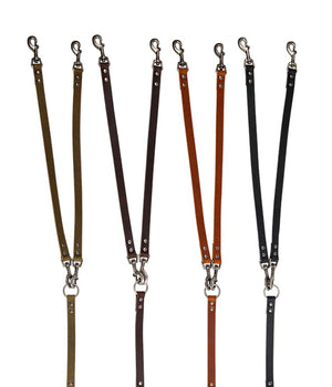 Hondenriem country leer 2 Honden lijn 20 mm x 105 cm