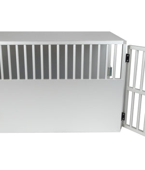 Maatwerk Aluminium Autobench Rechte 1-vaks met mat en spijlen in de achterwand