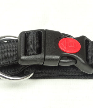 Halsband Nylon met zachte voering en snelsluiting 25 mm x 50-65 cm