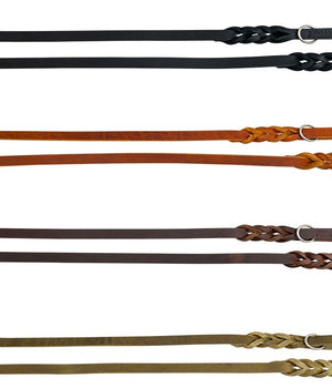 Hondenriem country leer gevlochten 16 mm x 180 cm