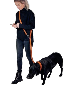 Hondenriem country leer handenvrij 20 mm x 200 cm