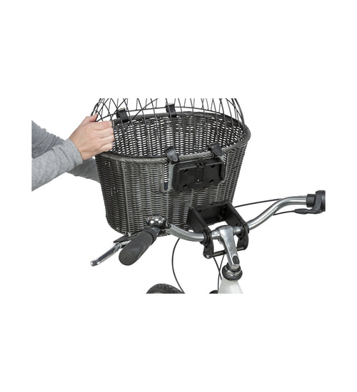 Hondenfietsmand voor aan het stuur tot 5kg. Grijs