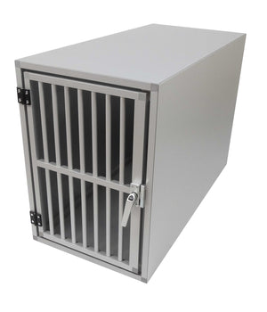 Maatwerk Aluminium Autobench Rechte 1-vaks met mat en spijlen in de achterwand