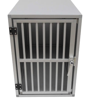 Maatwerk Aluminium Autobench Rechte 1-vaks met mat en spijlen in de achterwand