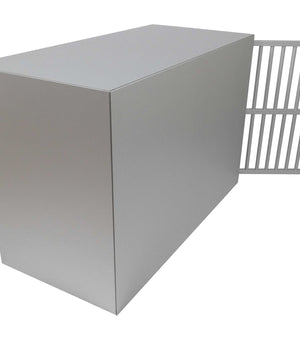 Maatwerk Aluminium Autobench Rechte 1-vaks met mat en spijlen in de achterwand