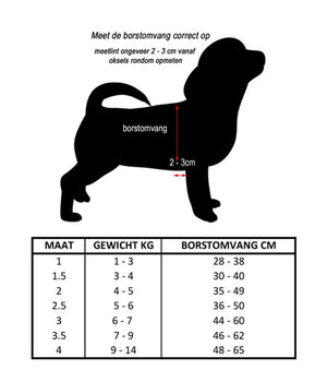 Hondentuig Fibbia mesh verstelbaar maat 3,5 (46 - 62 cm)