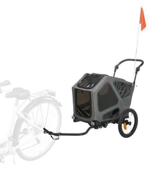 Hondenfietskar Grijs/Salie met verende wielen