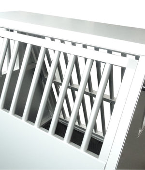 Maatwerk Aluminium Autobench Schuin 1 vaks met mat en spijlen in de achterwand