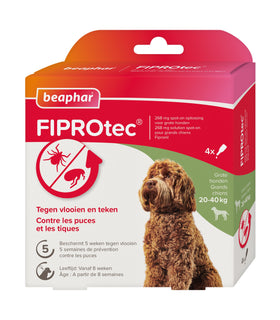 FIPROtec hond 20-40kg  4 pipetten tegen vlooien en teken