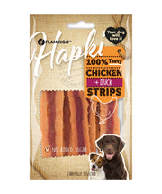 Snack Hapki Strips met kip & met eend 85 gram