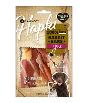 Snack Hapki Konijnenoren met eend 85 gram