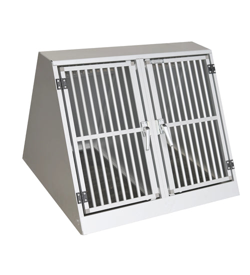 Autobench schuin dubbel aluminium gebruikt 81x92x70 cm