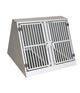 Autobench schuin dubbel aluminium gebruikt 81x92x70 cm