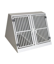 Autobench schuin dubbel aluminium gebruikt 81x92x70 cm