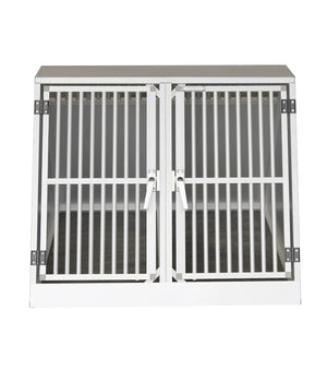Autobench schuin dubbel aluminium gebruikt 81x92x70 cm