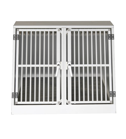 Autobench schuin dubbel aluminium gebruikt 81x92x70 cm