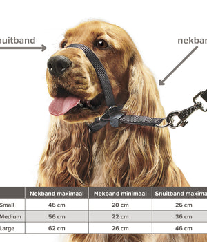 Anti trek tuig Gentle Leader zwart maat M voor de middel grote hond