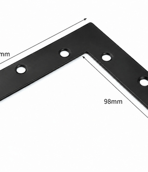 Doos 100 stuks hoekijzers zwart gecoat 22x120x120 mm