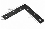 Doos 100 stuks hoekijzers zwart gecoat 22x120x120 mm