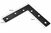 Doos 100 stuks hoekijzers zwart gecoat 22x120x120 mm