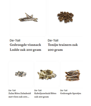 Hondensnack pakket vis 1 kg. Glutenvrij en hypoallergeen