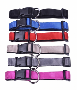 Halsband nylon met zachte voering+snelsluiting 10mm x 20-30cm