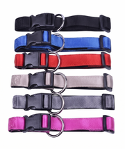 Halsband nylon met zachte voering+snelsluiting 10mm x 20-30cm
