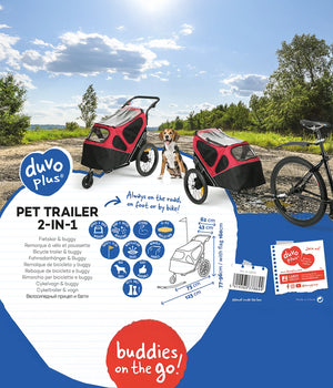 Hondenfietskar 2 in 1 Rood / Zwart
