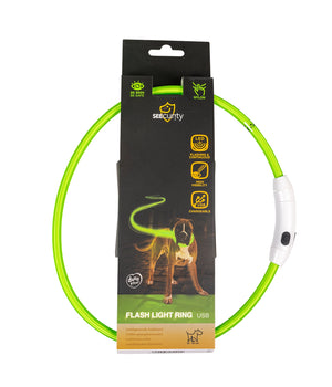 Flash light ring usb nylon Groen