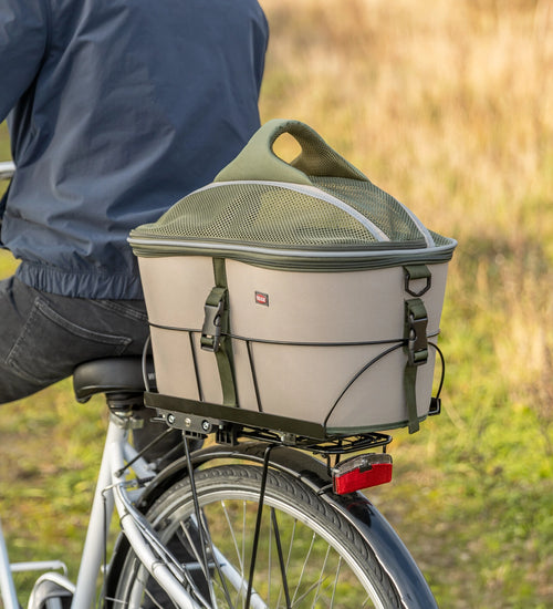 Fietsmand 33 × 40 × 46 cm Olijfgroen / Beige