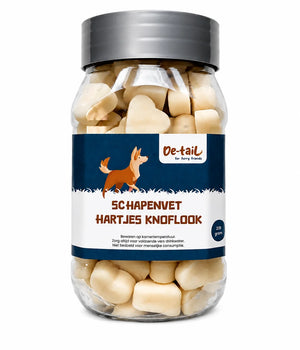 Schapenvet hartjes knoflook pot 220 gram