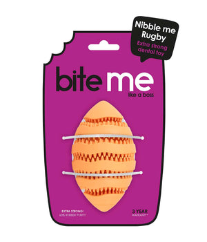 Hondenspeelgoed Snackspeeltje Nibble me  Rugby  Oranje