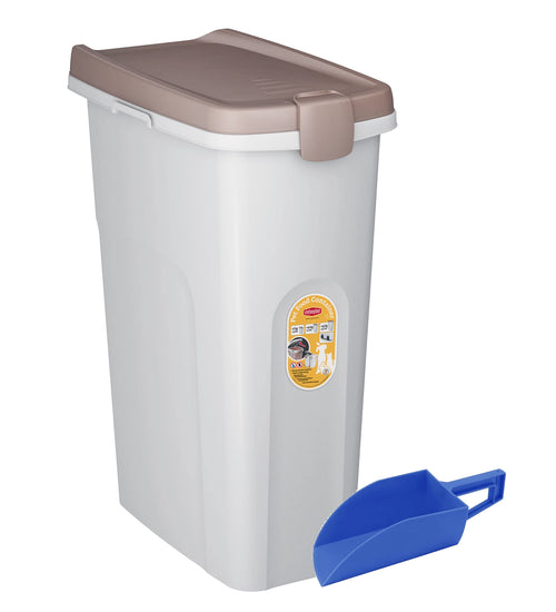 Voerton 40 liter Bruin - Wit met schep