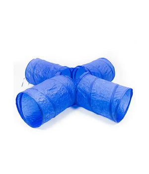 Agility tunnel kruis blauw 175x45 cm.