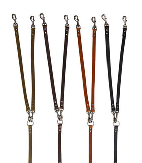 Hondenriem country leer 2 Honden lijn 20 mm x 105 cm