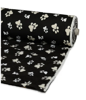 Vetbed per strekkende meter 150 cm breed donkerblauw met voetprint