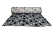 Vetbed per strekkende meter met antislip 150 cm breed grijs met voetprint