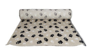 Vetbed per strekkende meter met antislip 150 cm breed beige met voetprint