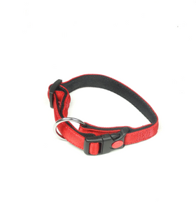 Halsband Nylon met zachte voering en snelsluiting 15 mm x 25-35 cm