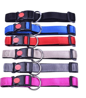 Halsband nylon met zachte voering+snelsluiting 10mm x 20-30cm