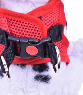 Harnass  polyster zacht maat M  37-39 cm Rood -Zwart of Blauw