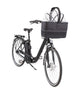 Hondenfietsmand Zwart met regenkap tot 6 kg.